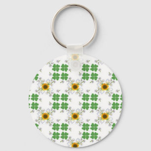 Porte-clés Glücksklee Clover mit Sonnenblume und Calla Lilie
