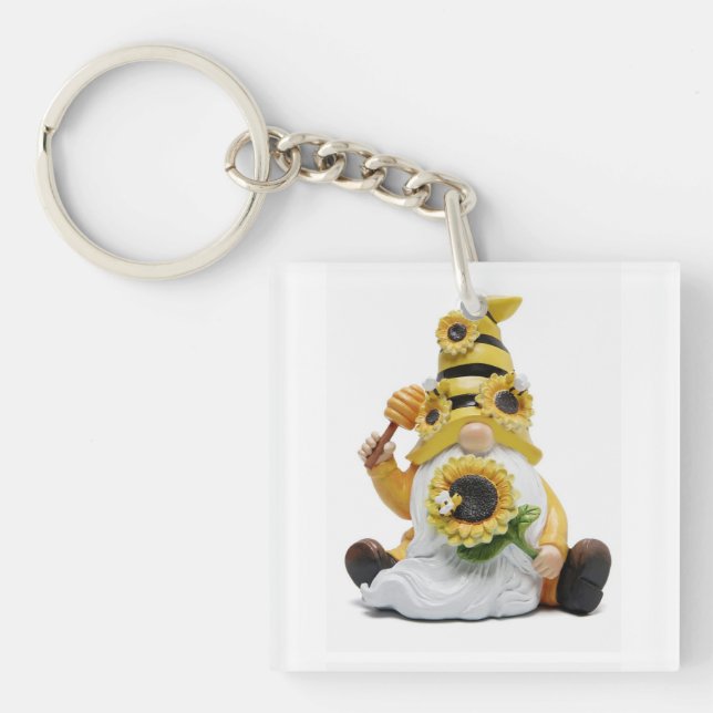 Porte-clés Gnome amateur de tournesols (Devant)