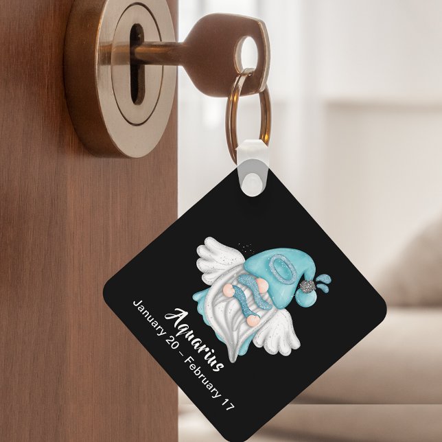 Porte-clés Gnome Aquarius Astrology Sign Angel Keychain (Gnome Aquarius Astrology Sign Angel Keychain)
