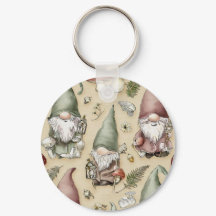 Porte-clés gnome de jardin fantaisiste
