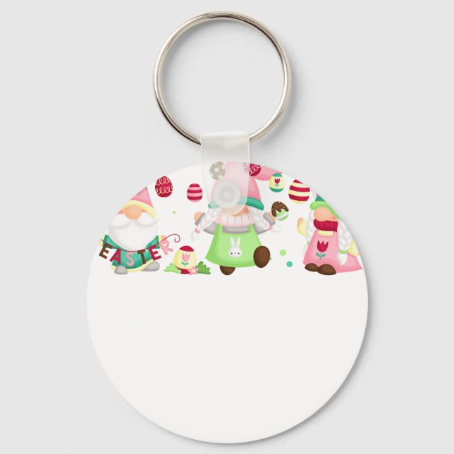 Porte-clés gnome de Pâques, rétro, vintage (Recto)