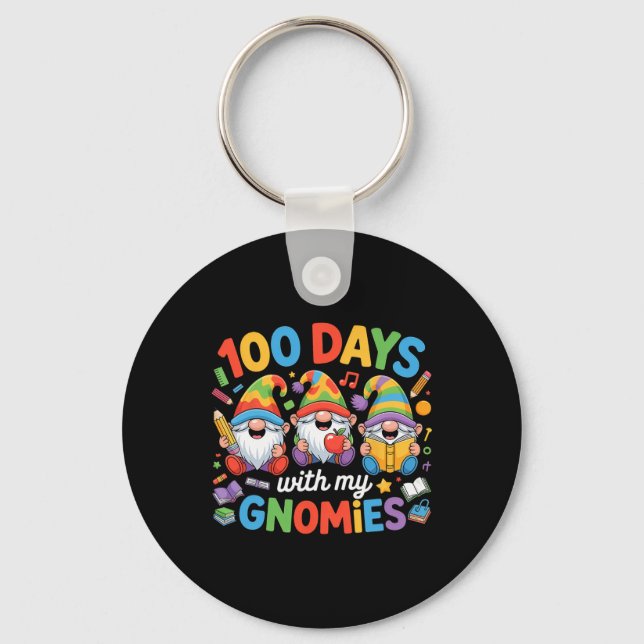 Porte-clés Gnome Enfants Enseignant 100 Jours D'école  (Recto)