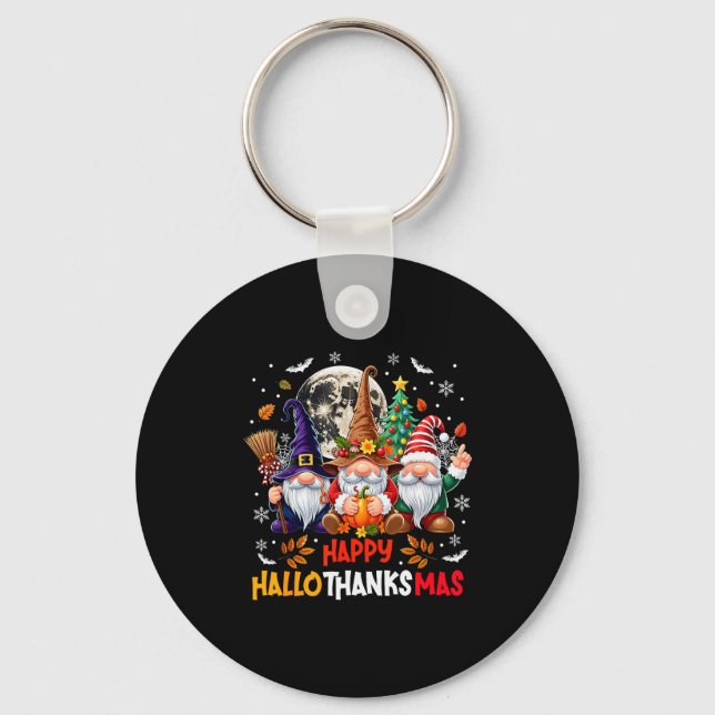 Porte-clés Gnome Hallothanksmas Halloween Thanksgiving Christ (Recto)