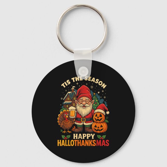 Porte-clés Gnome Hallothanksmas jupe Halloween Thanksg (Recto)