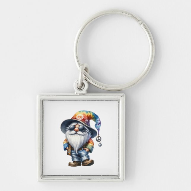 Porte-clés Gnome Hippie (Devant)
