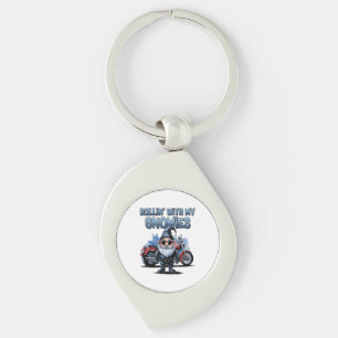 Porte-clés gnome motard drôle   Cadeau cool pour m