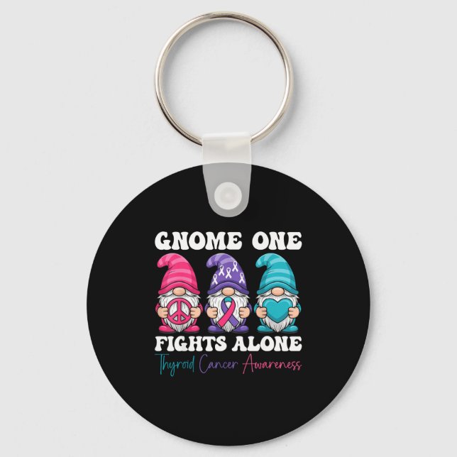 Porte-clés Gnome One Fights Alone - Christmas Thyroid Cancer  (Recto)