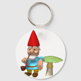 Porte-clés gnome penché sur le champignon