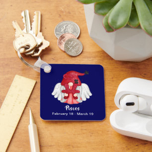 Porte-clés Gnome Pisces Astrology Sign Angel Keychain