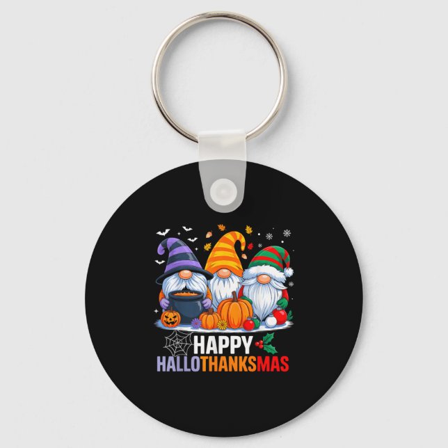 Porte-clés Gnomes Halloween Thanksgiving Christmas Happy Hall (Recto)