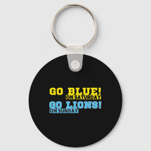 Porte-clés Go Blue Le Samedi Go Lions Le Dimanche Football Fa