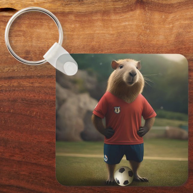 Porte-clés "Goal-Scoring Capybara : The Ultimate Soccer Star  (Recto)
