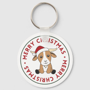 Porte-clés Goat Christmas Goats Winter Animals Keychain
