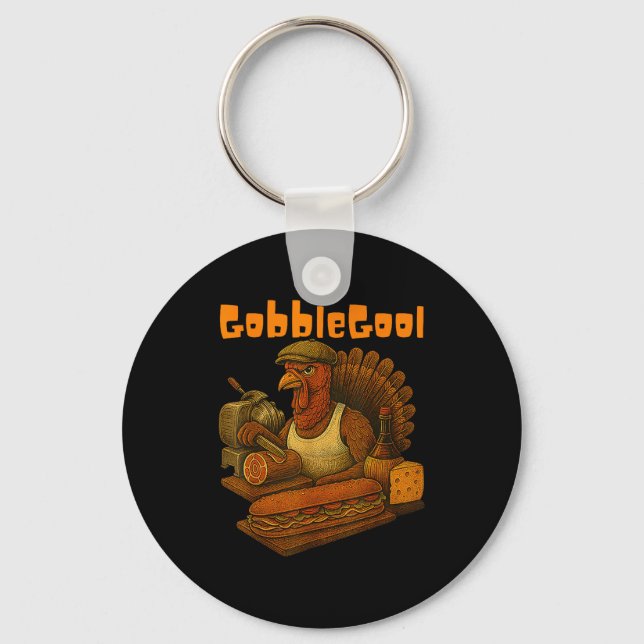 Porte-clés Gobbol Turkey Day Thanksgiving Funny Gobble Thankf (Recto)