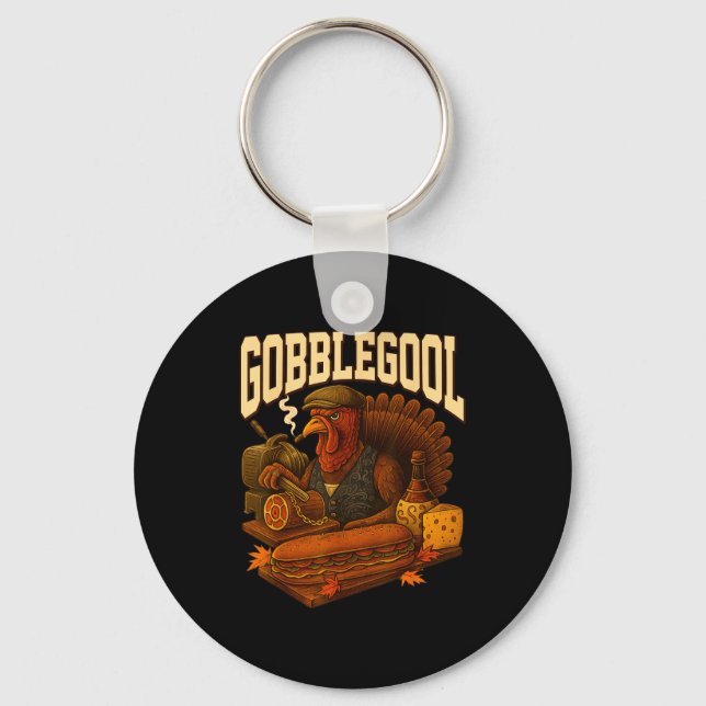 Porte-clés Gobbol Turkey Gobble Gool Thanksgiving Retro  (Recto)