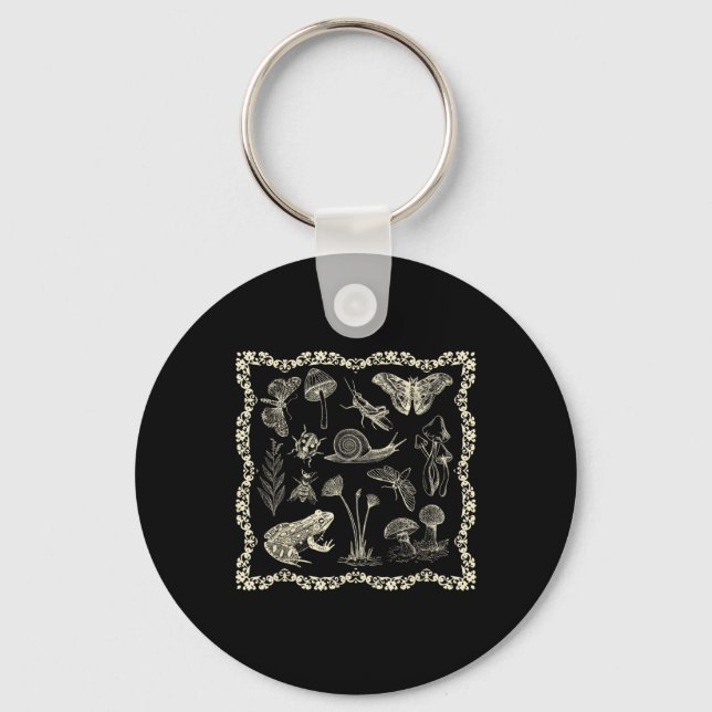Porte-clés Goblincore Grenouille et Champignon Esthétique Cot (Recto)