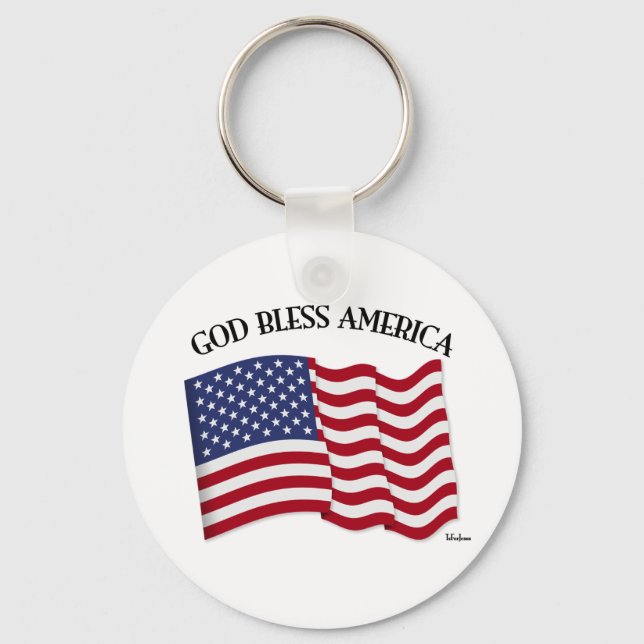 Porte-clés GOD BLESS AMERICA with US flag (Recto)