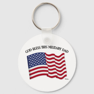 Porte-clés GOD BLESS THIS MILITARY DAD with US flag