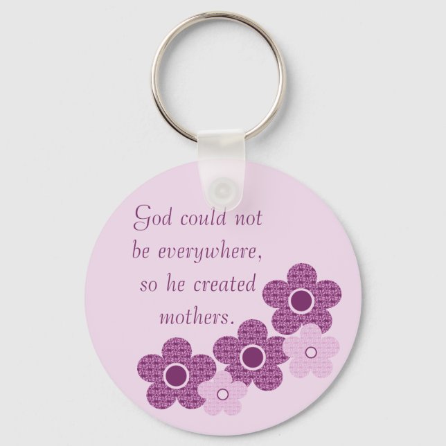 Porte-clés God Created Mothers Flower Keychain, Lavender (Recto)