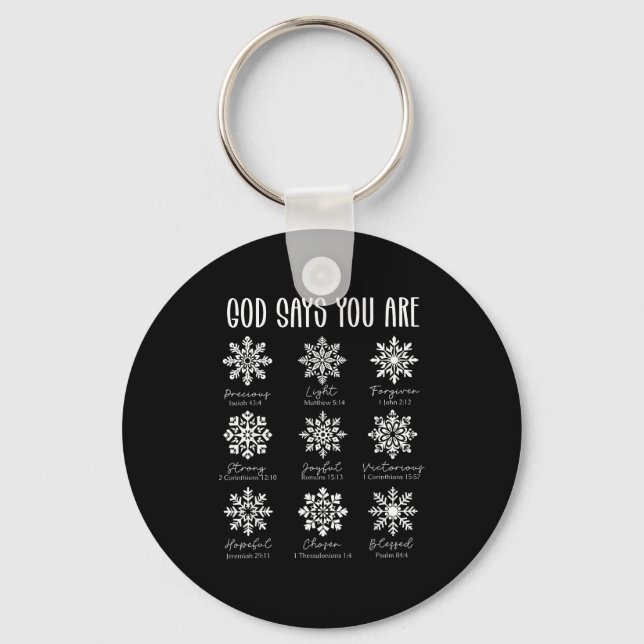 Porte-clés God Says You Are Christian Snowflake Christmas Bib (Recto)