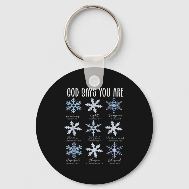 Porte-clés God Says You Are Christian Snowflake Christmas Bib (Recto)