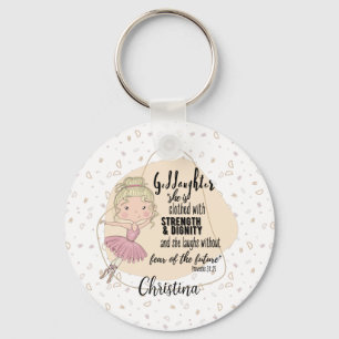 Porte-clés Goddaughter Gift QUOTE Proverb Blonde BALLERINA