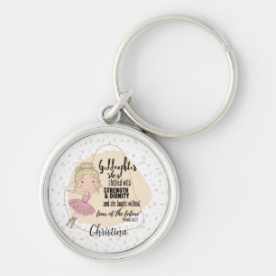 Porte-clés Goddaughter Gift QUOTE Proverb Blonde BALLERINA