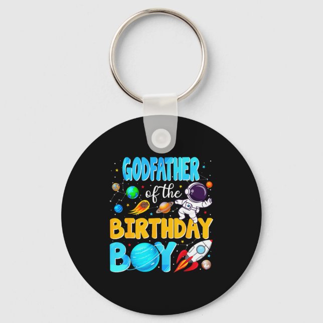 Porte-clés Godfather Of The Birthday Boy Space Astronaut 1st  (Recto)