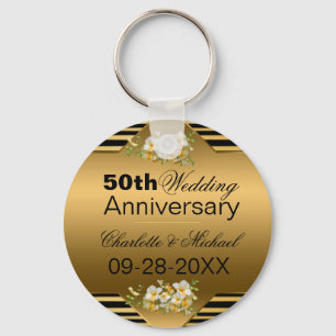 Porte-clés Gold 50th Wedding Anniversary
