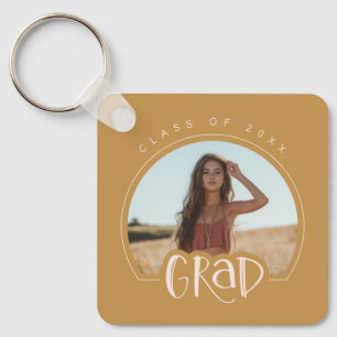 Porte-clés Gold Blush Pink classe de photo de 2025 Graduation