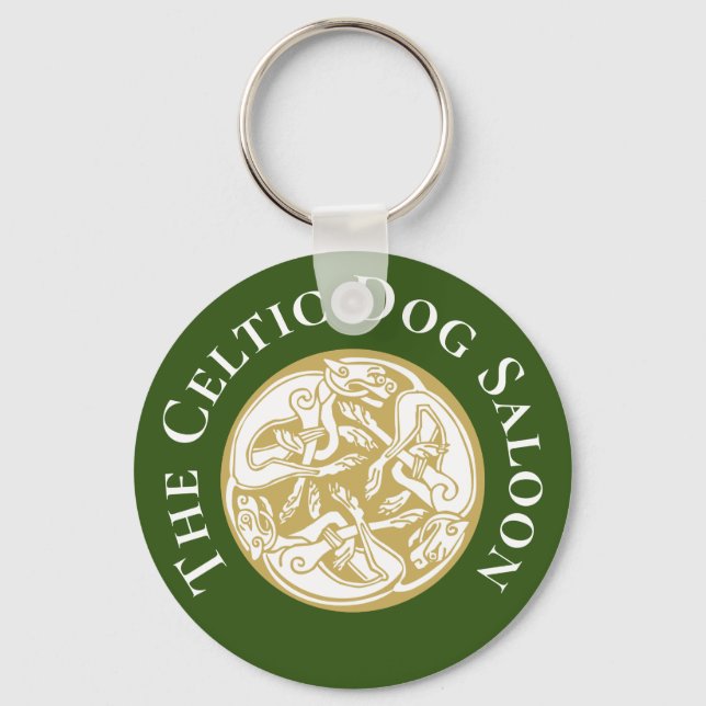 Porte-clés Gold Celtic Chien Trio Personnalisé (Recto)