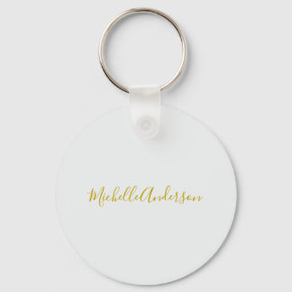Porte-clés Gold Color Modern Minimaliste Nom d'écriture manus