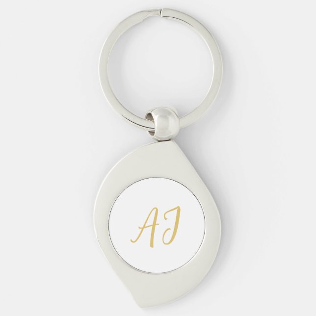Porte-clés Gold Color Monogram Professional Classical Initial (Devant)