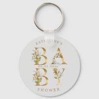 gold floral letters baby shower monogram