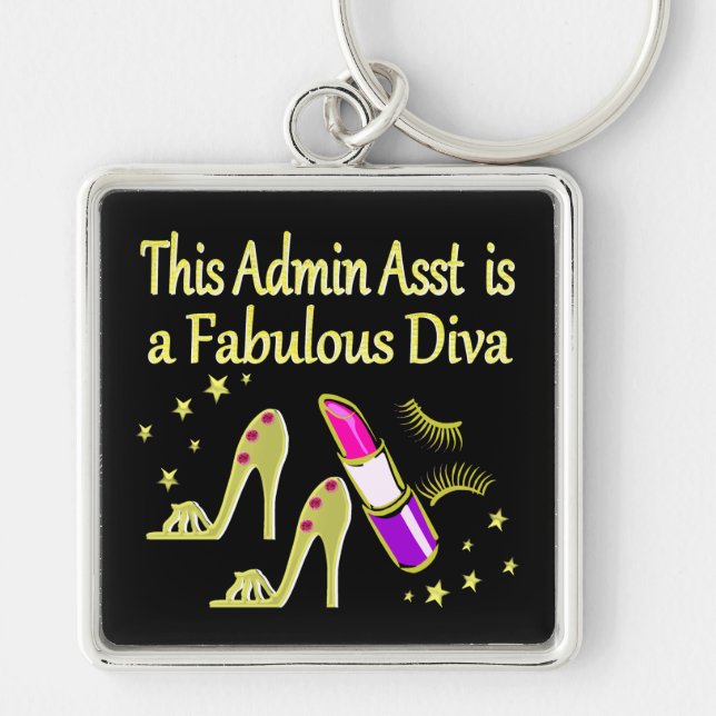 PORTE-CLÉS GOLD GLITZY ADMIN ASSISTANT DIVA DESIGN (Devant)