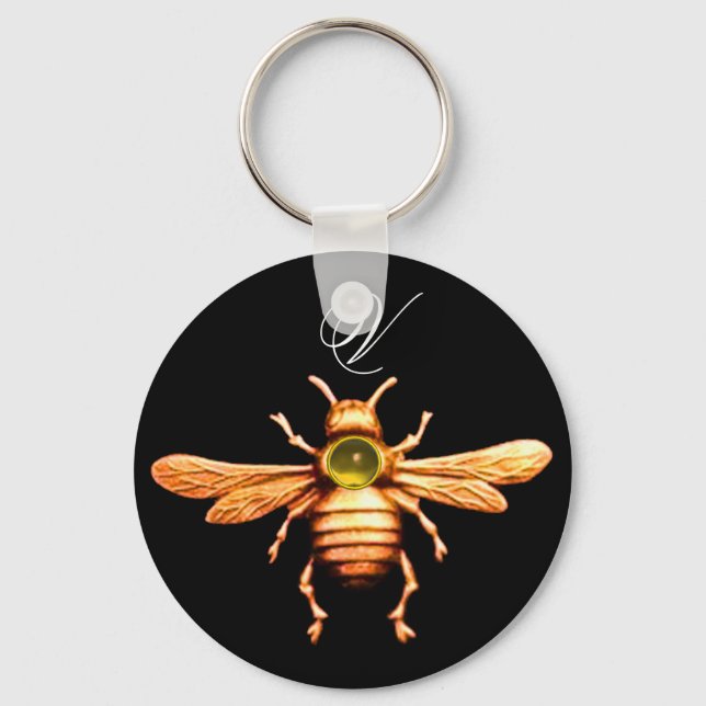 PORTE-CLÉS GOLD HONEY BEE MONOGRAM (Recto)