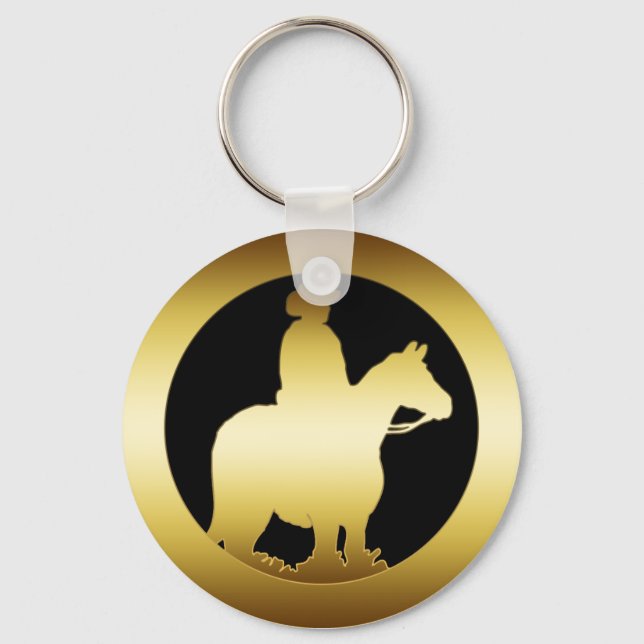 PORTE-CLÉS GOLD HORSE ET RIDER (Recto)