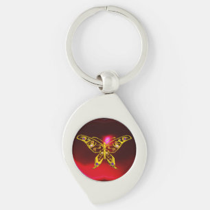 Porte-clés GOLD HYPER BETTERFLY JEWEL Rouge Bourgogne Ruby