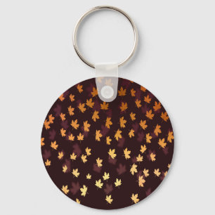 Porte-clés Gold Maple Leaf on dark red