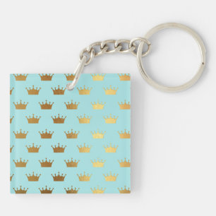 Porte-clés Gold Métallurgie Couronne Royal Turquoise Aqua Mod