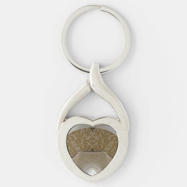 Porte-clés Gold Motif Heart Keychain (Devant)