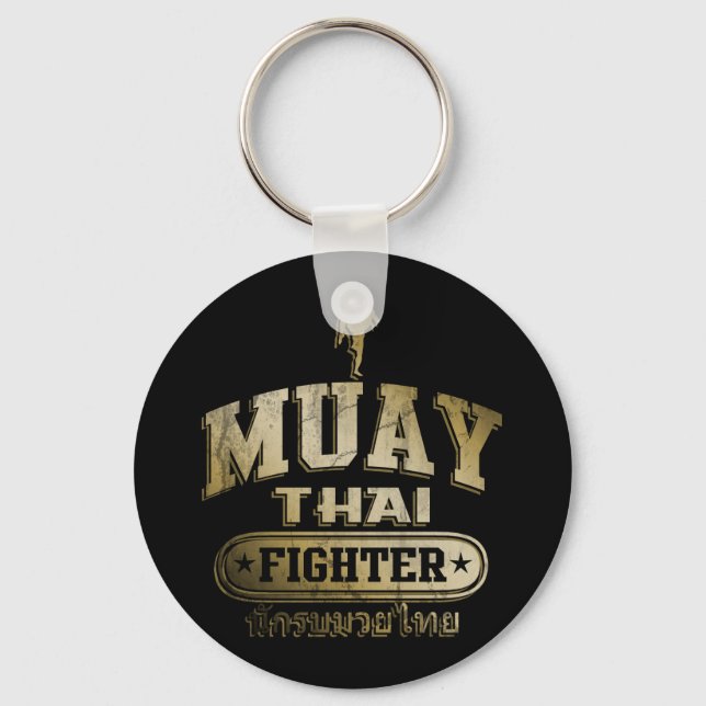 Porte-clés Gold Muay Thai Fighter (Recto)