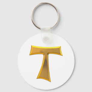 Porte-clés Golden 3-D Look Franciscan Tau Cross