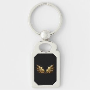 Porte-clés Golden Angel Wings on Black background