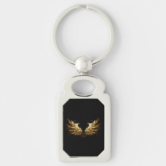 Porte-clés Golden Angel Wings on Black background (Devant)