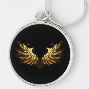 Porte-clés Golden Angel Wings on Black background