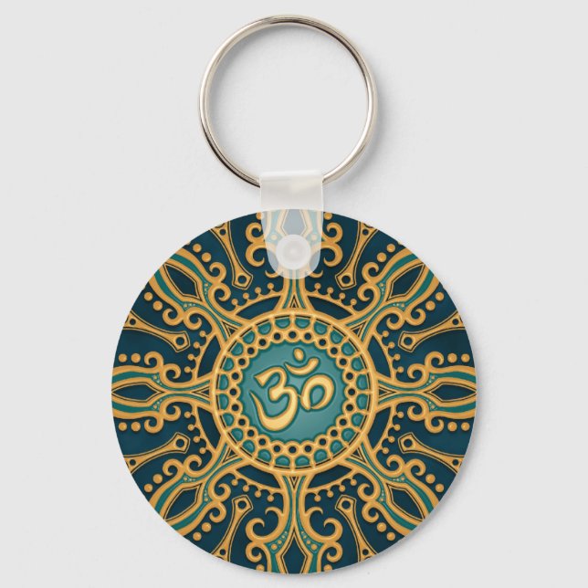 Porte-clés Golden Blue Aum Star (Recto)