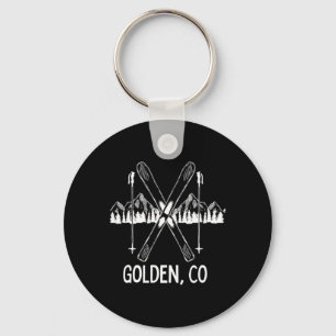 Porte-clés Golden Colorado Rocky Mountains Co Ski Snowboar