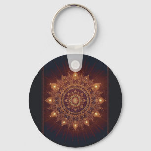 Porte-clés Golden Diwali Mandala - Lumière dans et autour