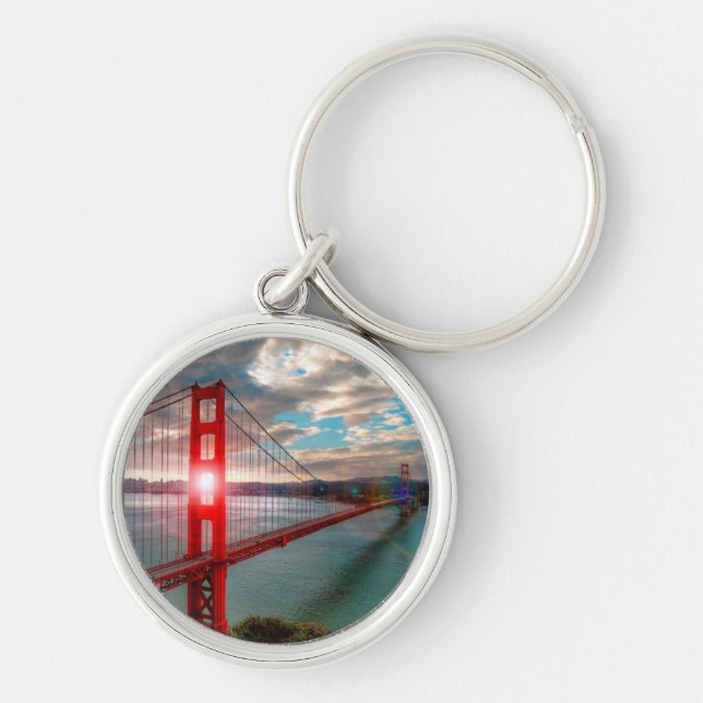 Porte-clés Golden gate bridge avec Sun brillant (Devant)